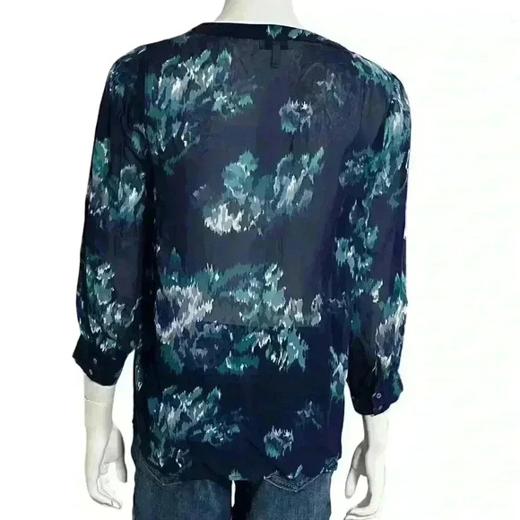 Joie Aceline Blue Silk 3/4 Sleeve Blouse Size Small - Picture 4 of 8